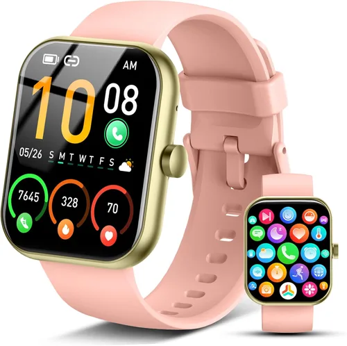 Reloj inteligente para hombres y mujeres, versión 2026 (respuesta/hacer llamadas) 1.96 pulgadas, HD, reloj para correr, IP68 impermeable, podómetro,