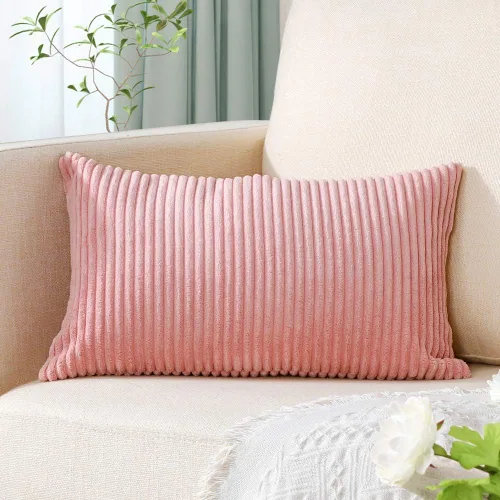 Miniatura 364 de Artscope Fundas de Almohada de Pana a Rayas Acogedoras Súper Suaves Decorativas Cuadradas Fundas de Cojín para Sofá Sillón Dormitorio Decoración