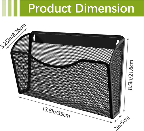 Miniatura 4 de EasyPAG Mesh Collection organizador de archivos y cartas para montar en pared, Negro