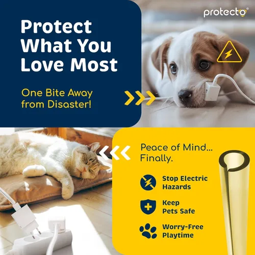 Miniatura 3 de PROTECTO Protector de Cables Resistente para Perros y Gatos, Funda Larga de 10 Pies, Cubierta de Cable de 1/2 Pulgada Fácil de Usar para Mascotas