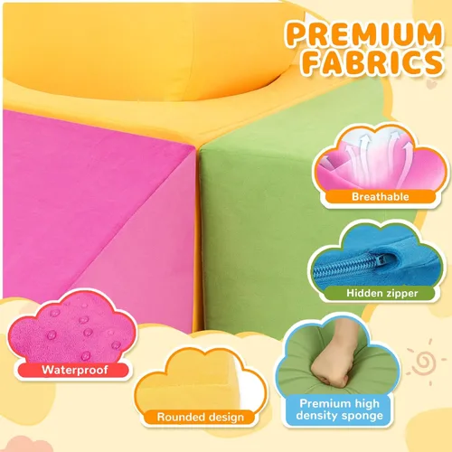 Miniatura 3 de Edbuosy Juguetes de Escalada para Niños Pequeños en Interiores, 7 Piezas de Coloridos Bloques de Espuma para Trepar, Juego de Escalada Suave Modular