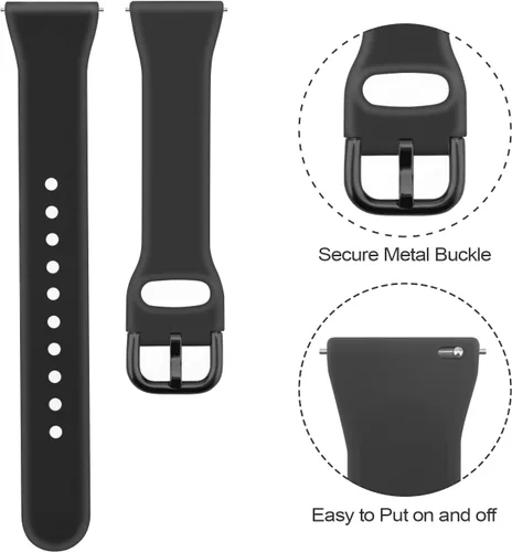 Miniatura 4 de Paquete de 3 correas deportivas delgadas para Samsung Galaxy Watch Active 2/Samsung Galaxy Active Watch de 1.575 pulgadas, 1.732 pulgadas, correas