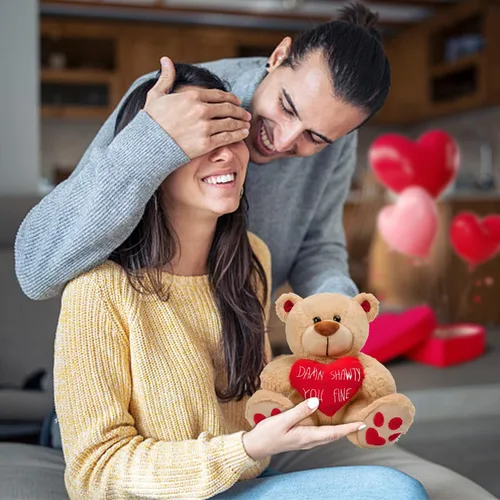 Miniatura 6 de CaseTank Regalos para el día de San Valentín para sus hijos: oso de peluche de 10 pulgadas divertido y lindo regalo de peluche, regalos