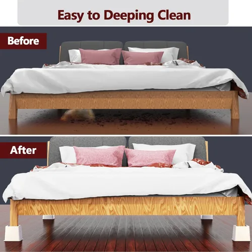 Miniatura 5 de Elevadores de cama resistentes: juego de 4 elevadores ajustables para muebles, alturas de elevación de 3, 5 y 8 pulgadas, soporta hasta 1,300 libras