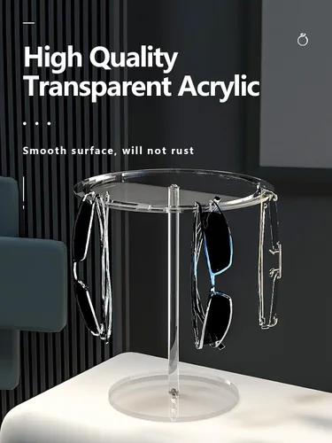 Miniatura 3 de Sunglasses Holder Stand 360 Rotating, Eyeglasses Display Rack,Eyewear room Tabletop Glasses Storage Organizer (Acrylic, Round)