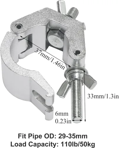 Miniatura 4 de Dispositivo de suspensión de cuerda de seguridad con gancho de abrazadera, colgar en la armadura, uso para haz de cabeza móvil, accesorios
