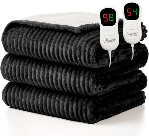 Miniatura 9 de Homemate Manta térmica eléctrica de 50 x 60 pulgadas, manta térmica de 1/2/4/6/8 horas de apagado automático, 10 niveles de calor, protección contra