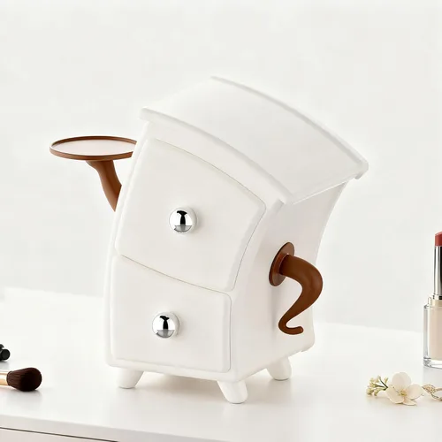Miniatura 2 de Cosmetic Puff Organizer Drawer, Makeup Box, Dustproof Makeup Organiser, Cosmetic Dressing Table Organiser