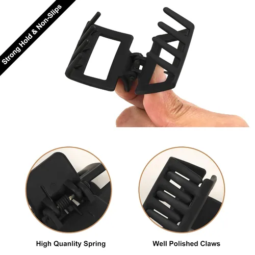 Miniatura 5 de Ivyu Pinzas para el cabello – 8 paquetes de pinzas pequeñas negras para mujeres, mini pinzas para el cabello de 1.57 pulgadas, accesorios de peinado
