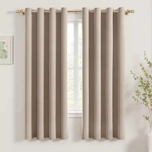 Miniatura 34 de MIULEE Cortinas opacas para dormitorio o sala de estar, juego de 2 paneles de cortina para ventana con aislamiento térmico y bloqueo de luz