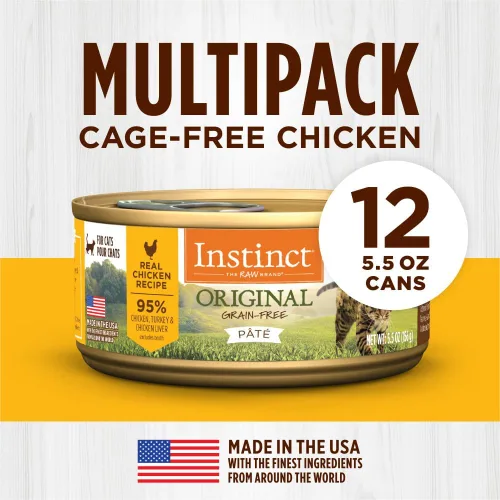 Miniatura 6 de Instinct Original - Receta de pollo real sin granos, comida natural enlatada húmeda para gatos, 5.5 onzas (paquete de 12)