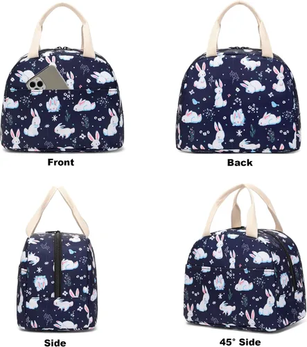 Miniatura 5 de Bolsa de almuerzo de conejo para mujeres y niñas, bolsas de picnic reutilizables con aislamiento para adultos y niños, trabajo, escuela, senderismo