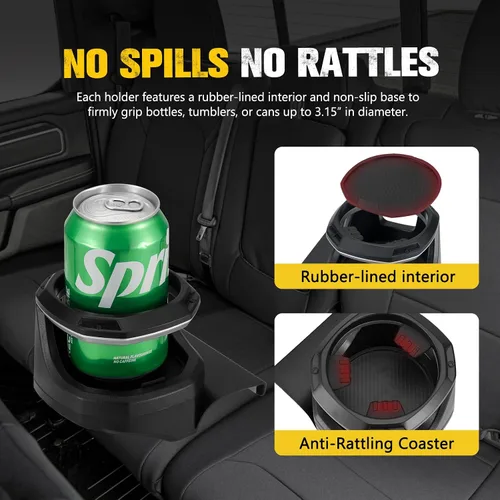 Miniatura 4 de BUNKER INDUST Portavasos de ventana compatible con 20192020 2021 2022 2023 2024 Dodge Ram 1500 2500 3500, 1 par de portavasos para puerta de auto