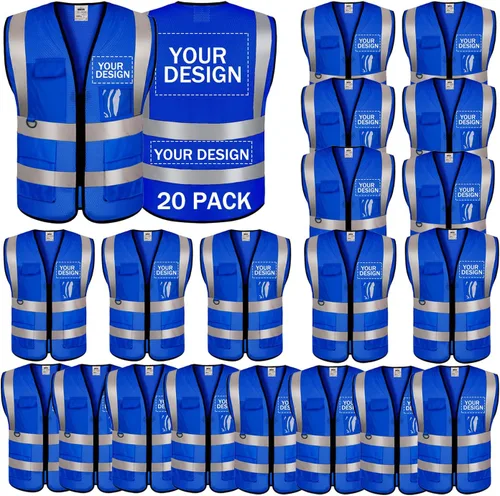 Miniatura 34 de Chaleco de seguridad personalizado Clase 2 Chaleco reflectante de alta visibilidad