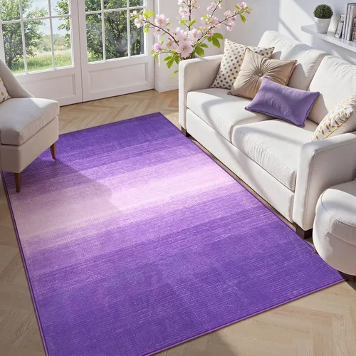 Miniatura 12 de Wonnitar Alfombra rosa lavable de 2 x 6 pies, moderna alfombra de pasillo de baño en degradé, contemporáneo, antideslizante, alfombra degradada