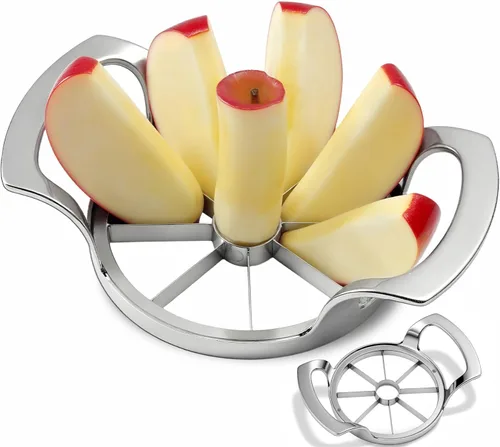 LIIGEMI Cortador de núcleo de manzana: corta fácilmente rebanadas de manzana lisas con 8 cuchillas de acero inoxidable, cortador y descorazonador de