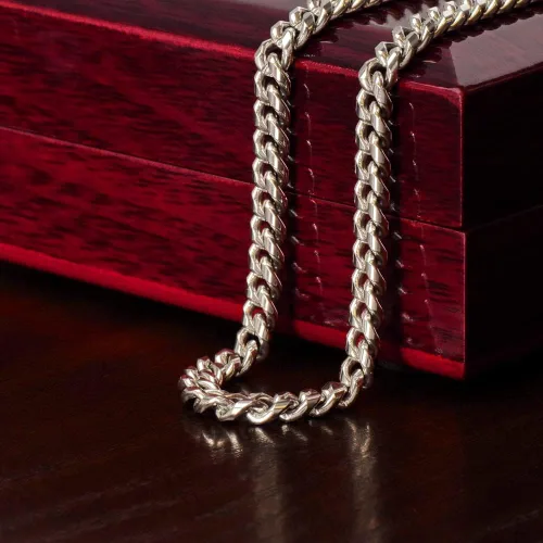 Miniatura 6 de LEO'S PRINT SHOP Regalo Para Papa de Hija Cadena Cubana Detalle Original Para Hombre Collar Con Mensaje Dedicatoria Idea Dia del Padre Cumpleaños