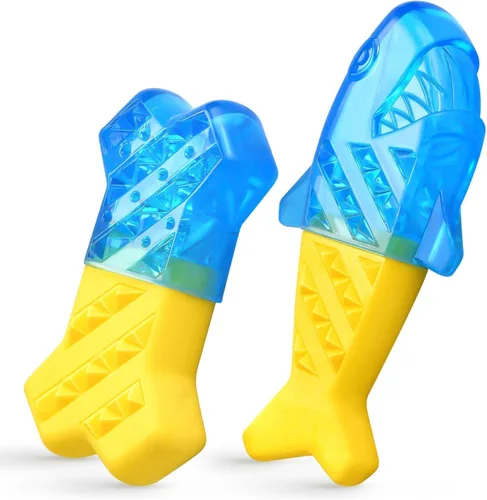 Miniatura 9 de Pawaboo Juguetes masticables refrescantes para mascotas, juguete de dentición congelable para cachorros, forma de sandía y piña, juguetes Colorido