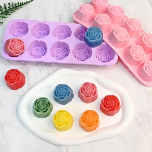 Miniatura 2 de Molde de silicona de rosas, 2 moldes de chocolate rosa con 20 cavidades para chocolate, dulces, cubitos de hielo, gomitas, gelatina, gelatina