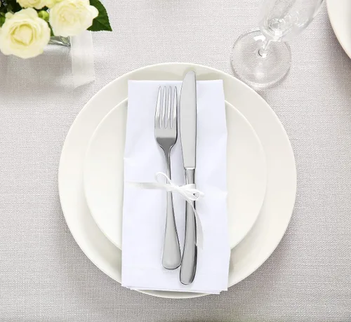 Miniatura 6 de Utopia Kitchen - Servilletas de tela blancas, paquete de 12 (50 x 50 cm), mezcla de algodón absorbente, lavables y reutilizables para cena, 2-Blanco