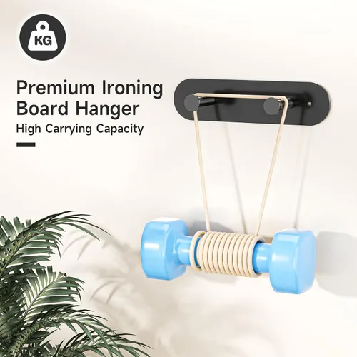 Miniatura 9 de Soporte para tabla de planchar para montaje en pared, soporte para tabla de planchar para almacenamiento de patas en Y o T, colgador de metal