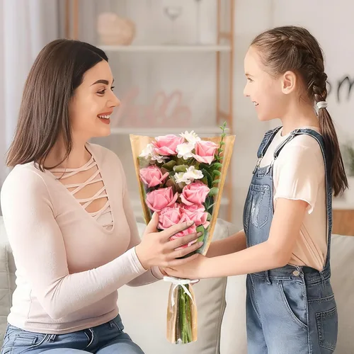 Miniatura 6 de Mauproy Paquete de 50 bolsas de flores para ramos de flores, papel de regalo de flores, fundas de papel kraft con cintas para graduación
