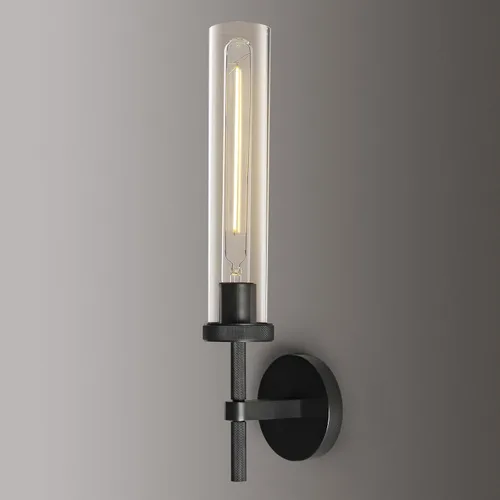 Miniatura 21 de Apliques de Pared Negros Juego de Dos, Aplique de 35.6 cm para Tocador de Baño, Apliques de Pared de Tubo de Vidrio, Iluminación de Apliques