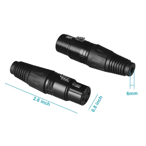 Miniatura 2 de Paquete de 20 conectores XLR DMX de 3 pines para micrófono, conector de audio