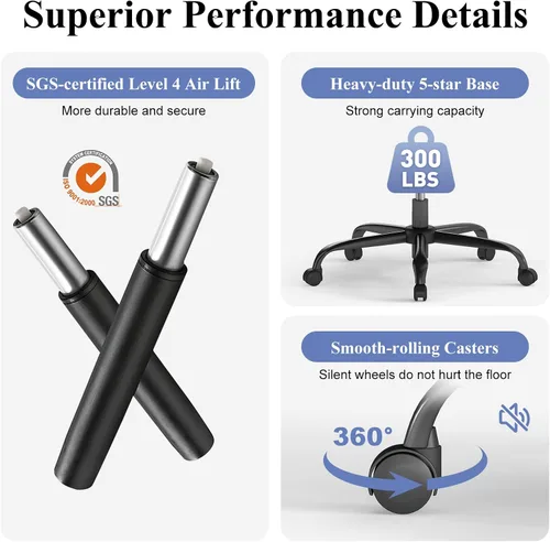 Miniatura 8 de AnyGod Silla de oficina ejecutiva, cómodas sillas ergonómicas de escritorio para computadora con reposabrazos abatibles, soporte lumbar, respaldo