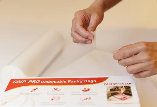 Miniatura 6 de PastryGear Grip-Pro - Bolsas desechables antideslizantes ultra gruesas de 21 pulgadas con dispensador de pasteles, decoración y tuberías