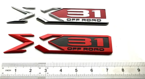 Miniatura 5 de 2 paquetes de emblemas X31 para todo terreno 84682662 Placa de identificación del costado trasero del cuerpo, letra de reemplazo para GMC Sierra