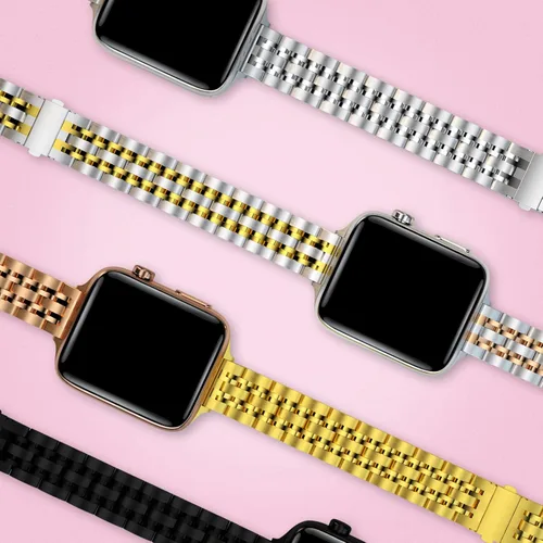 Miniatura 7 de Correa de metal compatible con Apple iWatch de 1.496 pulgadas, 1.575 pulgadas, 1.654 pulgadas, 1.732 pulgadas, correas de repuesto de acero