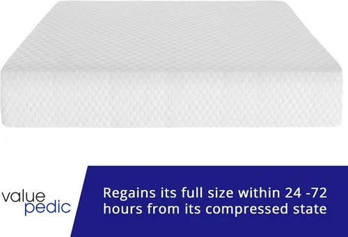 Miniatura 8 de Valuepedic - Colchón de tamaño individual de 8 pulgadas de espuma viscoelástica con gel, cómodo con soporte ergonómico y alivio de presión, funda