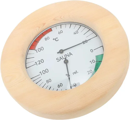 Miniatura 7 de Focket Sauna Thermometer, 2 in 1 Real Time Monitoring Sauna Hygrometer, Wood Construction Hygrothermograph with Wall Mounted Design for Room Hotel