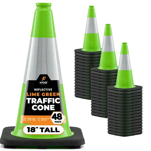 Miniatura 22 de Xpose Safety Conos de tráfico naranjas de 12 pulgadas con collar de 4 pulgadas, paquete de 4 conos de seguridad de plástico PVC multiusos