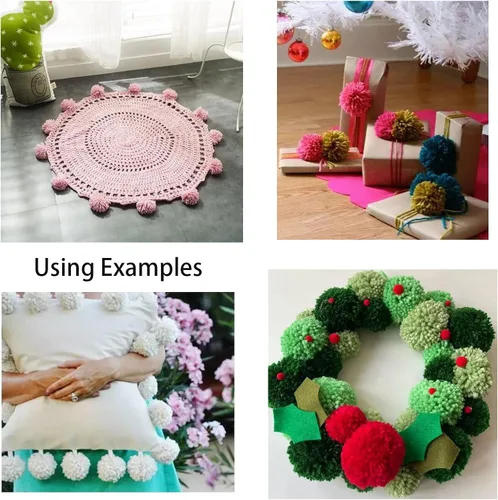 Miniatura 2 de Paquete de 12 pompones de hilo para sombreros 8CM-3PULADAS Suministros de fiesta Arte y manualidades hechas a mano Accesorios decorativos (Negro)