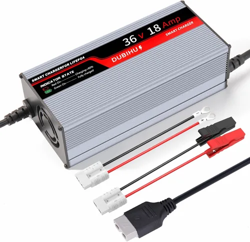 Cargador de batería de litio LifePo4 de 43.8V 18A inteligente para carrito de golf, RV y batería de motor de 36V con enchufe Anderson, terminal de