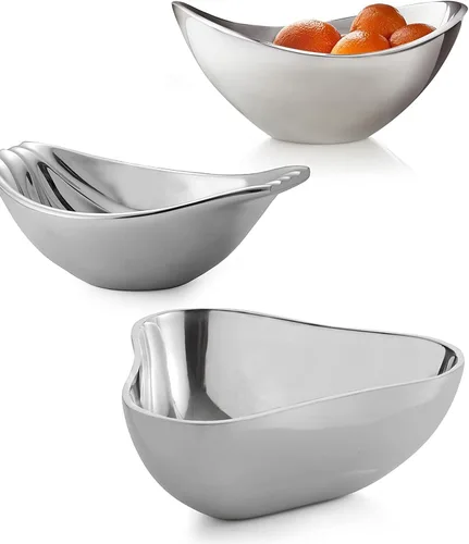 Miniatura 12 de nambe Cuenco de mariposa, cuenco de ensalada refrigerable para entretenimiento, servir salsa, aperitivos, aceitunas y guacamole, apto para horno