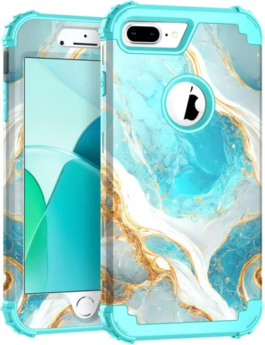 Miniatura 73 de Hocase Funda para iPhone SE 2022/2020, resistente a prueba de golpes, de plástico duro+goma de silicona, funda protectora híbrida para iPhone SE