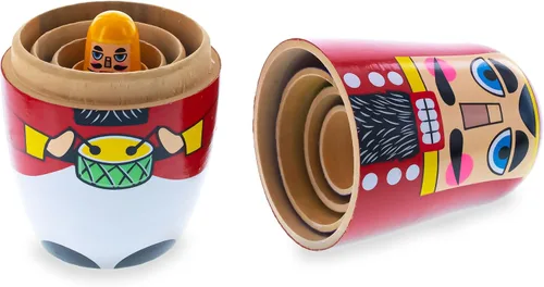 Miniatura 4 de BestPysanky Juego de 5 muñecos anidables de madera cascanueces de 5.5 pulgadas