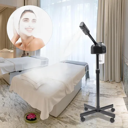 Miniatura 3 de Vaporizador facial para cara, profesional LCD de niebla caliente, vaporizador facial portátil de ozono para limpieza facial profunda, temporizador