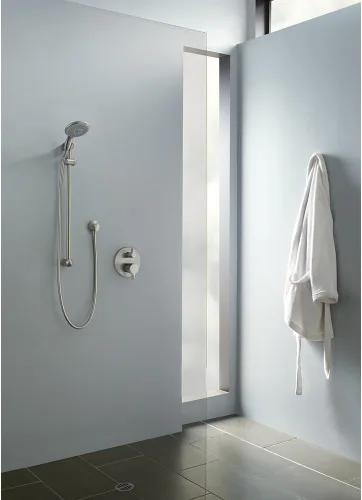 Miniatura 6 de hansgrohe Ecostat - Enchufe termostático moderno de 2 manijas y enchufe de pared redondo
