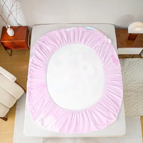 Miniatura 6 de Erosebridal Sábanas de sirena azul para niñas, juego de sábanas de unicornio lindo tamaño matrimonial, 4 piezas para niños, sábanas de arcoíris
