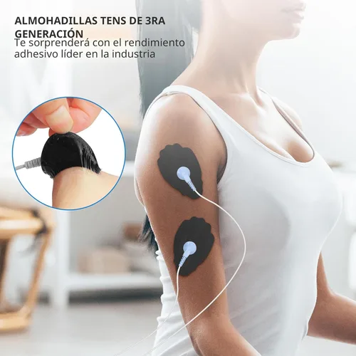 Miniatura 3 de Almohadillas de electrodos para unidad TENS NURSAL, paquete de 20 unidades de 3.5mm con cierre de presión, almohadillas de reemplazo EMS para Negro