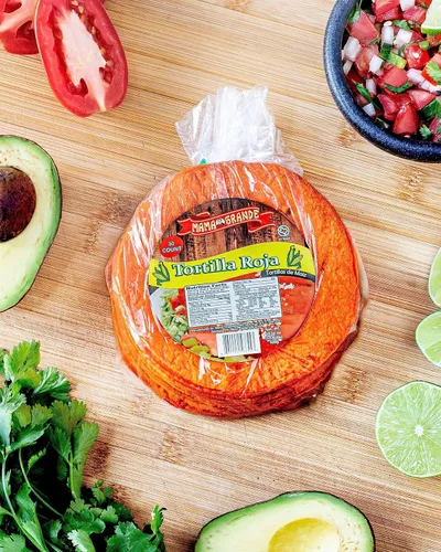 Miniatura 3 de Mama Grande Tortilla Factory - Tortillas de maíz rojo - 1 paquete (30 tortillas) - Tamaño de 5 pulgadas - Sabor Home
