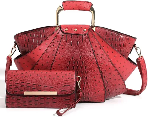 Miniatura 8 de Bolso de Mujer de Gran Capacidad de Cuero Cartera de Diseñador de Moda con Asa Superior de Metal Bolsos de Mano para Mujer Bandolera Bolsos Grandes