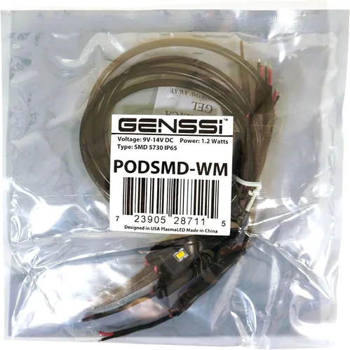 Miniatura 5 de POD SMD 2 LED 5730 Módulo gran angular impermeable 12V borde tira de gabinete/iluminación automotriz (paquete de 4) (blanco cálido)