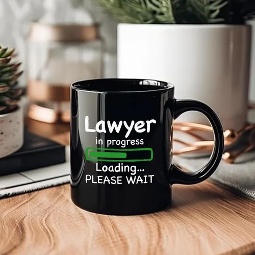 Miniatura 5 de Panvola Lawyer in Progress Loading Law - Regalos de graduación para futuros abogados y abogados, taza de cerámica de 11 onzas, color negro