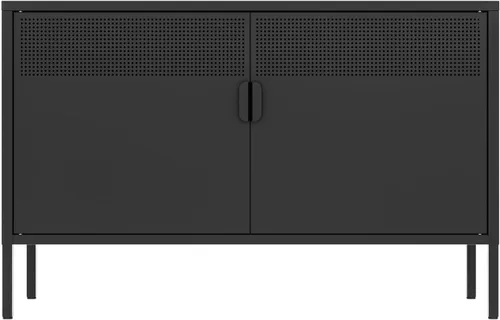 Miniatura 3 de Washsemba Aparador de almacenamiento de 2 puertas, armario de almacenamiento de metal con 2 estantes ajustables, gabinete de metal multiusos