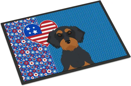 Miniatura 28 de Caroline's Treasures WDK5119JMAT Airedale Terrier USA - Tapete para interiores o exteriores, 24 x 36 pulgadas, tapete para puerta delantera